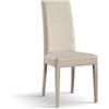 PAZZO DESIGN Sedia Andrea, Beige, Set Da 2 Sedie, In Ecopelle, Gambe Legno, Cucina, Sala Da Pranzo - id_902