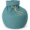 Poufff Premium - Pouf Sacco Bicolore Made in Italy | Poltrona a Sacco Ergonomica con Imbottitura Eco Soft Brevettata | Morbida, Silenziosa e Durevole | Sfoderabile, Lavabile e di Design (Azur)
