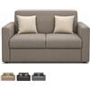 PALUPLUS Divano a 2 Posti in Tessuto, Misura 125x65x85 cm, Struttura in Legno MDF, Piedini in Plastica, Divanetto per Casa, Ufficio, In Omaggio 2 Cuscini a Contrasto, Made in Italy -32M (Tortora)