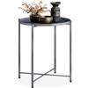 tectake® Tavolino da salotto 45,5 x 45,5 x 53cm, Tavolino salotto, soggiorno e divano, Mobile ingresso snello in stile rustico, Superficie removibile, Facile da pulire, Arredamento casa - Grigio scuro