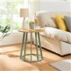 [en.casa] Tavolino da Divano Tavolo Basso Rotondo con Piano in Effetto Rovere e Base Verde Pastello Tavolino da Caffè Moderno Stile Scandinavo 48 x Ø48 cm