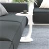 [en.casa] Tavolino per Divano a Forma di C Tavolino Laterale con Rotelle Consolle Portatile Tavolo Basso Serviletto 40 x 37 x 56 cm Bianco