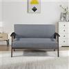[en.casa] Divano a 2 Posti Imbottito Rivestimento in Tessuto Telaio in Legno Divano Sofa Relax con Braccioli e Schienale per Soggiorno Salotto Ufficio - Grigio