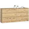 AKORD Cassettiera K 160 cm | 10 Cassetti | Moderna Mobiletto per il soggiorno Camera da letto Armadio Soggiorno Bagno | Salvaspazio | 160 x 77 x 40 cm | Rovere artigianale