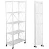 SEVEN COMFORT Scaffale pieghevole a 5 ripiani, scaffale in metallo con ruote, 100 kg, per cucina, bagno, soggiorno