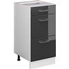 Vicco Mobiletto base per cucina R-Line, Antracite lucido, 40 cm