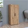 [en.casa] Armadio Stretto a 2 Ante Con 4 Ripiani - Mobile per Guardaroba e Ingresso - 108 x 49 x 32 cm - Effetto Rovere