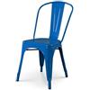 Kosmi - Sedia in metallo Blu Stile Industriale - Finitura lucida