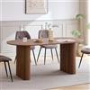 DEYARNA HOME Tavolo da Pranzo Ovale da 180 cm per 6-8 Persone, Tavolo Moderno con Finitura Effetto Legno e Gambe Ellittiche Robuste per Cucina, Sala da Pranzo, Sala Riunioni (Marrone Scuro)
