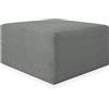 Deshome - Pouf poggiapiedi divano 83x83x44 cm stoffa idrorepellente effetto velluto: Pouf design moderno divano soggiorno camera da letto Puff poggiapiedi Pouffe salotto Demetra Grigio scuro