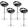 XUANYU Set di 4 Sgabelli da Bar, Seduta in plastica ABS, Sedia da Bar Alta con Supporto Lombare e Poggiapiedi, Sgabelli da Cucina con Altezza Regolabile 81-101 cm, Seduta 43×43×26 cm (Nero)