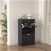 HUOLE Mobiletto portaoggetti per scarpa, armadio da ingresso con separatori regolabili, 2 paralumi, 82 x 52 x 23 cm, nero (1 pezzo)
