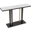 FATIVO Tavolo ingresso Consolle Moderno: Lusso Bianco Mobile Corridoio Oro Nero in Marmo Pietra Sinterizzata Tavolo Stretto e Lungo Consolle Tavolino ingresso - per Soggiorno 118 x 30 x 78 cm