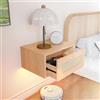 ChromaCasa Comodino Sospeso con LED RGB, Comodini Sospesi Camera da Letto con 1 Cassetto, Di Alta Qualità & Mobiletto Salvaspazio per Camera da Letto E Soggiorno (Finitura Legno, 40 X 30 X 20 cm)
