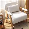 Generic Letto Singolo Poltrona Camera Da Letto Moderna Poltrone Letto Singolo Comode Cuscino Incluso Schienale Regolabile in 5 Posizioni Utilizzato in Uffici, Soggiorni(White)
