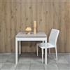 icreo Tavolo salvaspazio allungabile moderno SATURNO grigio MURO e bianco cm.80x60/120*ARRIVA MONTATO*