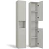 CDF Mobile da Bagno Lavanderia Colonna Bagno senza Cesto per Biancheria Armadio Salvaspazio per Spazi Ridotti Soggiorno Corridoio WC Cashmere (beige) largh 31 cm 30x31x174 cm Facile Montaggio