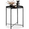 tectake® Tavolino da salotto 45,5 x 45,5 x 53 cm, Tavolino salotto, soggiorno e divano, Mobile ingresso snello in stile rustico, Superficie removibile, Facile da pulire, Arredamento casa - Nero
