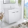 paplinskimoebel - Lavabo con mobiletto - Mobile sottolavabo in Bianco - Lavabo con armadietto per il bagno - Mobile da bagno sospeso con due porte - Largh.60cm x Alt:58cm x Prof:40cm.