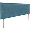 DHOME Testiera in lino naturale con bordo della testiera imbottito Letto moderno TOP TRENDING (Turchese, 135x105cm con Gambe (Letto 120/135/140))