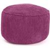 Lumaland Pouf in velluto | Pouf compatto da 50 l 3 in 1: sgabello, tavolino e poggiapiedi | Ø 25 x 45 cm [rosso vinaccia]
