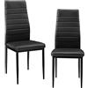 [en.casa] Set di 2 Sedie da Sala Pranzo Sedie Eleganti con Schienale Alto e Sedute Imbottite Rivestimento in Similpelle - Nero