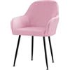 Besshepplo Coprisedia elasticizzato in morbido velluto per poltrone alte, lavabile in lavatrice, coprisedia per sedia da ufficio rimovibile (rosa)