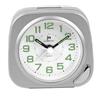 justaminute LOWELL SVEGLIA QUARZO ANALOGICA CON LUCE SNOOZE E SUONERIA IN 6 VERSIONI JA7086 (Silver Quadrata)