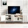 FLEXISPOT Mobile Porta TV in Metallo Bianco, con 3 Ante e Piedini Regolabili, Design Moderno e Robusto, 118×39×55 cm, Facile da Montare