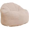 bananair - Pouf Poltrona Sacco in Velluto a Coste Larghe - Morbido e Confortevole - Imbottitura in Schiuma, Ottimo Supporto per la Schiena - Pouf Divano Gigante (100 cm, Bianco Sporco)