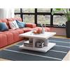 Sellon24/Signal Tavolino da salotto, bianco opaco, 60 x 60 x 50 cm, con ripiano, colore: grigio