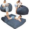 bananair - Pouf Poltrona Sacco Convertibile en Materasso/Futon Singolo Pieghevole 135x185 cm - Morbido, Tessuto di Velluto a Coste Larghe - Confortevole, Imbottitura in Schiuma (Blu Notte)