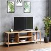 [en.casa] Mobile Porta TV (AxLxP) 43 x 120 x 29 cm Consolle Basso con Scomparti Aperti - Gambe di Faggio - color Legno