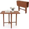 COSTWAY Tavolo da Pranzo Quadrato per 2-4 Persone, Tavolo Pieghevole in Legno con 2 Pannelli a Ribalta e Gambe in Legno di Gomma Solide, per Cucina e Sala da Pranzo, 90 x 90 x 74,5 cm