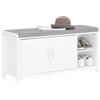 SoBuy Panca scarpiera con 2 ante 105x35x51cm per ingresso | Cassapanca portascarpe in MDF e pino con cuscino e 2 ante, carico 225kg, bianco FSR168-W