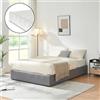 [en.casa] Letto Francese 140x200 cm con Materasso a Schiuma Fredda Zona di Riposo Ribaltabile Contenitore Letto a 2 Piazze Rivestito in Tessuto Effetto Lino - Grigio