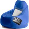 Avalon - Puff Poltrona Sacco XXL Jive Deluxe Sfoderabile, Pouf Sacco di Qualità Sartoriale, Bean Bag per Sedersi Ergonomico, Tessuto Antistrappo Impermeabile, Made in Italy(95x135cm-Blu Royal)