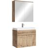 Badplaats B.V. Mobile da Bagno Montreal 01 60cm Rovere Castagno - Armadio armadietto a Specchio