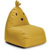 Lumaland Pouf per bambini, impermeabile, per interni ed esterni, materiale di facile manutenzione, 80 x 75 x 75 cm e 3,1 kg, colore giallo