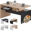 Casaria® Tavolino Salotto da Divano 95x55x50cm Mobiletto Basso in Legno Carico Max 50kg Tavolo Moderno Soggiorno da Caffé da Pranzo Coffe Table Letto