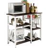 sogesfurniture Scaffale per Cucina in Acciaio Legno, 3 + 3 Ripiani Carrello da Cucina per microonde Forno Scaffalature Organizzatore Salvaspazio, Nero W5S-BK-BH