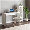 [en.casa] Scrivania con Scaffale Integrato Tavolo da Ufficio Studio con Piano 120 x 45 cm e Ripiani Laterali Postazione PC Lavoro con Scomparti Aperti per Archiviazione - Bianco