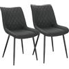 WOLTU Set di 2 Sedie Sala da Pranzo, Sedie Cucina Imbottite | Per Sala Pranzo, Soggiorno, Camera da Letto, Estetica in Tessuto Tecnico, Antracite