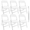 MA MAISON Set 6 Sedie Pieghevoli Imbottite - Seduta Comoda, Portatile, Struttura in Metallo, Slim, Salvaspazio, Resistenti, per Casa, Campeggio, Ufficio - da Interno, Esterno (Bianco, Golf)