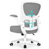 Durrafy Sedia Ufficio Ergonomica con Braccioli Poggiatesta Regolabile Schienale Alto Funzione Dondolo Poltrona Scrivania Girevole in Rete Traspirante con Supporto Lombare (Grigio)