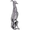 WOHNLING Disegno della Decorazione dei Cani in Alluminio Argenteo Cane Greyhound Statua Scultura
