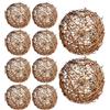Ipetboom 10pezzi Palline Decorative di Vite Lavorate Mano Ornamenti Sospesi in Rattan Decorazioni per Albero di Natale Pendenti da Appendere per Casa Ufficio Bar