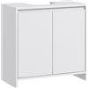 HOMCOM Mobile Sottolavabo Bagno con 2 Ante Decorate, Armadietto Bagno con Intaglio a U per Tubi, per Lavabi con o senza Colonna, 60x30x60cm, Bianco