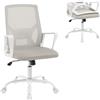 Klihome Sedia da Ufficio Ergonomica, Poltrone Ufficio con Schienale Pieghevole, Girevole e Regolabile in Altezza, in Rete ad Alta Elasticità, Grigio Chiaro