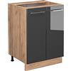 Vicco Mobiletto base cucina Fame-Line, Antracite lucido, 60 cm
